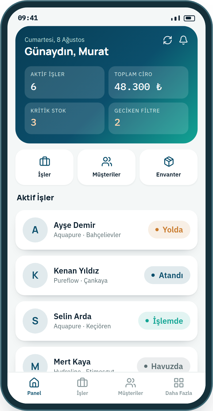 Seryon saha teknisyeni mobil uygulaması